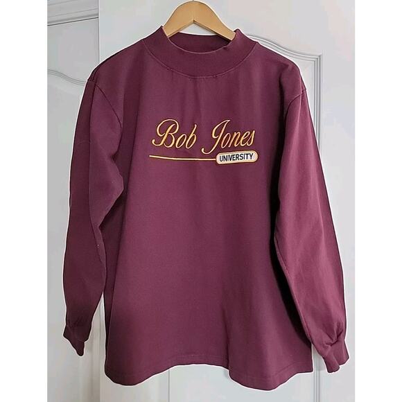 VINTAGE Bob Jones University 100% Cotton Crewneck Long Sleeve Shirt Size Large - Picture 1 of 8